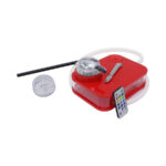 Hookah Shisha Hot Box - Changeable LED Lights - Tong - Pipes & Remote (red)