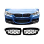 Chrome & Gloss Black Diamond Grills Suitable to fit Bmw F30/F80 3 Series