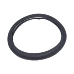 Leather Touch Grey with White Stitch Steering Wheel Cover