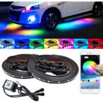 Car Underglow LED Light Kit with Bluetooth 4.0 connectivity and RGB colors