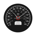 Speedometre Design 30cm Decorative Wall Clock – Round Black Speedometer Watch