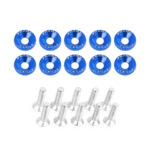Engine Bay Dress Up Bolts M6 Aluminum Fasteners - 10piece set (Blue )