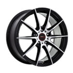 17" A-Line Myth Black Machine Face 5/112 7.5j ET40 Flow Forming Alloy Wheels