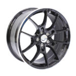 17" AC WC001 5/100 Gloss Black Machined Lip alloy Wheels