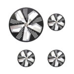 15" WR Series Silver & Matt Black Fan Design Wheel Caps  (Set of 4)