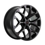 22" A-Line Peak 6/139 Satin Black Alloy Wheels