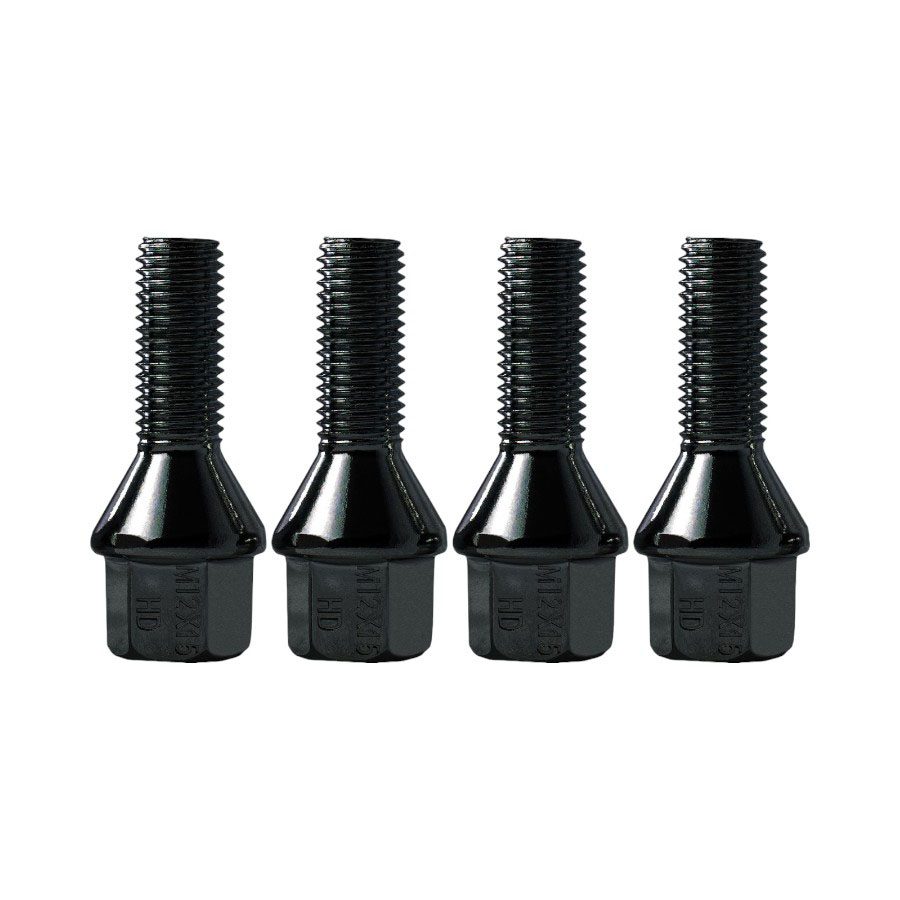 Ellis Excellence 20x M14 X 1.5 Open Alloy Wheel Nuts – 19mm Hex, Black, Made In UK