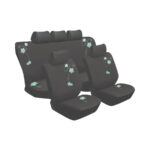 Stingray 11pc Seat Cover Set in Blossom Black & Green Design