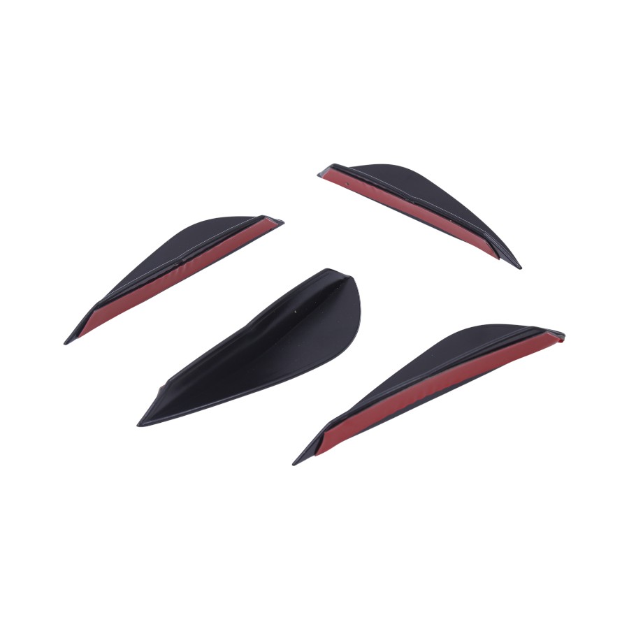 UNIRP001 13x3cm Universal Gloss Black Plastic Front or Rear Bumper Cannards (pair) - Image 1