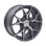 15" GRX031 4/100-108 Matt Platinum Black Alloy Wheels