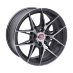 15" GRX034 4/100-108 Matt Platinum Black Alloy Wheels