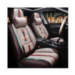 Luxury Italian Design Inspired Seat Cover & Steering Cover Set (Grey)