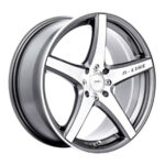 15" A-Line Orio 4/108 Gunmetal Machine Face Alloy Wheels