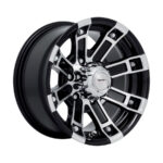 15" A-Line Lynx 6/139 Black Machine Face ET0 Alloy Wheels