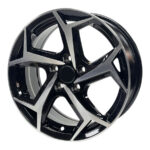 15" Zoom VH1931 5/100 Black Machine Face Alloy Wheels