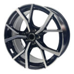 17" Zoom VH2002 5/100 Black Machine Face Alloy Wheels