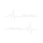 Vinyl Sticker with Racing Heartbeat Design (White)