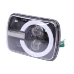 4 Mode LED Headlight with DRL Circle Design - 20x14cm (pair)