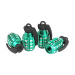 Novelty Tyre Valve Cap with Grenade Design (Green)