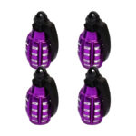 Novelty Tyre Valve Cap with Grenade Design (Purple)