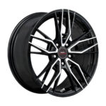 15" A-Line Axle 4/100 Black Machine Face Alloy Wheels
