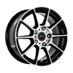 15" A-Line Spree 4/100 & 4/108 Velvet Black Machine Lip Alloy Wheels
