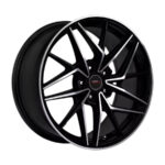 18" A-Line Chicago 5/112 Black Machine Face Flow Forming Alloy Wheels