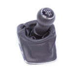 Black with Chrome Trim Gearknob & Boot Set for VW Golf Mk5/6 (5 speed)