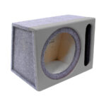 12" Single Subwoofer Enclosure with Vinyl Trim & Slotted Port (Grey)