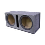 12" Double Subwoofer Enclosure with Vinyl Trim & Slotted Port (Grey)