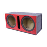 12" Double Subwoofer Enclosure with Vinyl Trim & Slotted Port (Red)