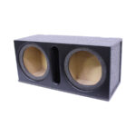 12" Double Subwoofer Enclosure with Vinyl Trim & Slotted Port (Black)