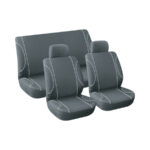 Stingray Monaco Design 6piece Front & Rear Seat Cover set - Black & Grey