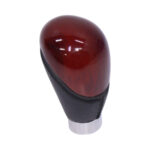 Universal Black Leather & Woodgrain Finish Gearknob