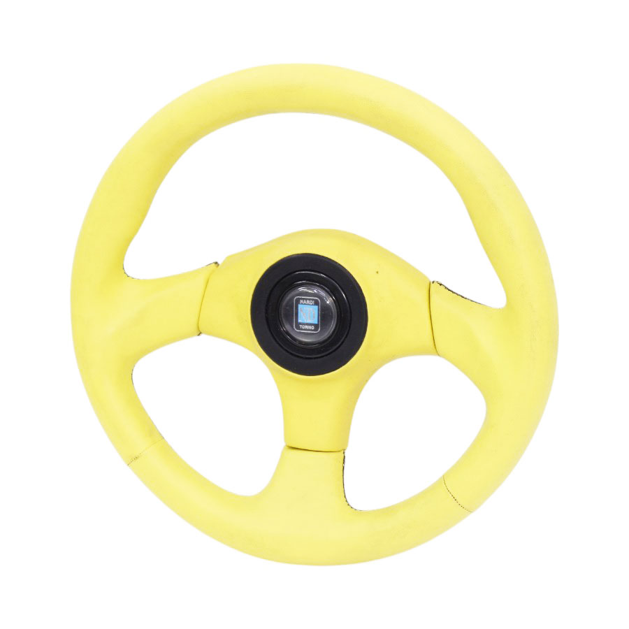 JNST015 JJ-Racing Sport Steering Wheel in Canary Yellow Vinyl Leather Finish - Image 1