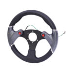 JJ-Racing F1 Design Black & Carbon Fibre Look Steering Wheel with Horn Buttons