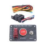 Carbon Fibre Look Switch Panel - Single Toggle + Ignition Start Button
