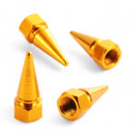 Orange Short Spike Aluminium Valve Caps – Stylish Alloy Air Caps