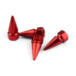 Red Spike Aluminium Valve Caps – Bold Look for Tyres - Image 2