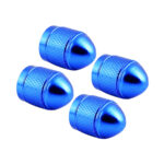 Blue Round Aluminium Valve Caps