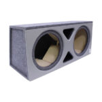 12" Double Subwoofer Enclosure with Vinyl Face & Triangle Port (grey)