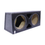 12" Double Subwoofer Enclosure with Vinyl Face & Triangle Port (black)