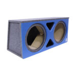 12" Double Subwoofer Enclosure with Vinyl Face & Triangle Port (blue)