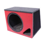 12" Single Subwoofer Enclosure with Vinyl Face & Triangle Port (red)