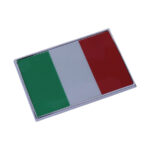 Italian Flag Chrome Sticker Badge (7x5cm)