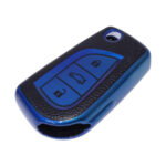 TPU Key Cover for Toyota Models (Black & Blue)