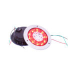 Universal Round Tail Light with Chrome Surround - 16 SMD Red & White - 14cm Diameter - Image 2