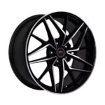 19" A-Line Chicago 5/100 Black Machine Face Flow Forming Alloy Wheels