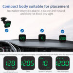 G4S Green GPS Head-Up Display – Compact Speedometer with Compass, Overspeed Alarm & Satellite Sync - Image 6