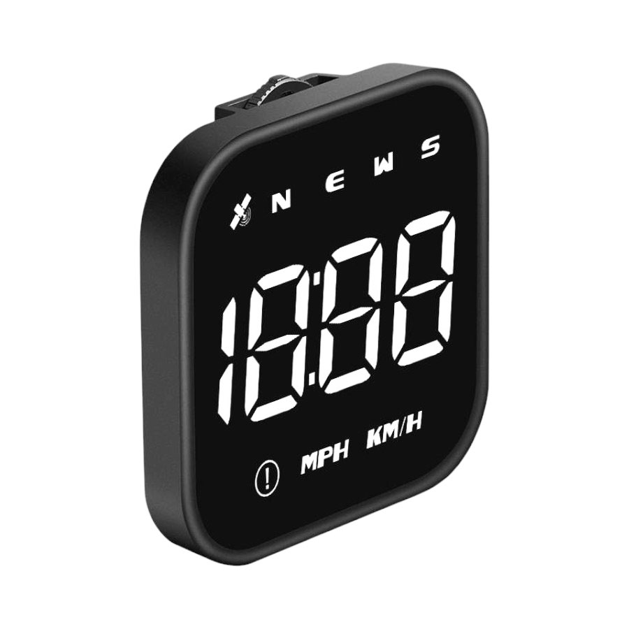 OBDH-G4SWHITE-primary G4S White GPS Head-Up Display – Compact Digital Speedometer with Compass & Safety Alerts - Image 1